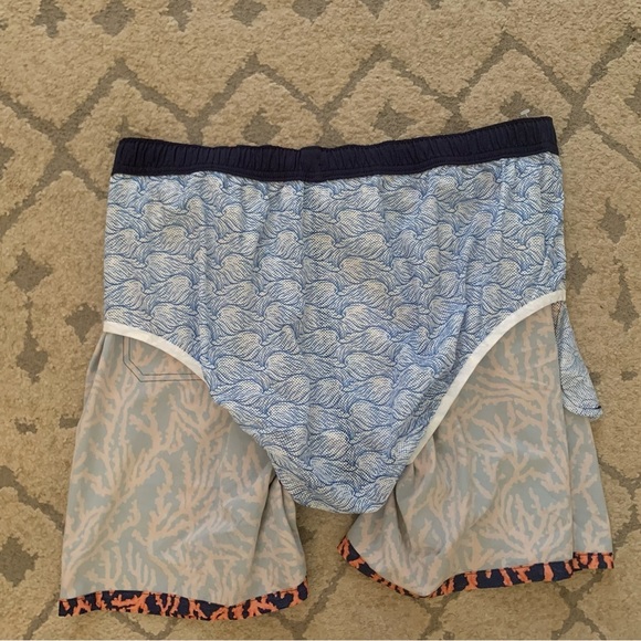 Peter Millar Orange and Blue Swim Trunks Relaxed Fit - Picture 8 of 14